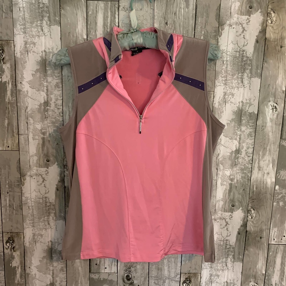 Jamie Sadock sleevelesss pink and tan top S